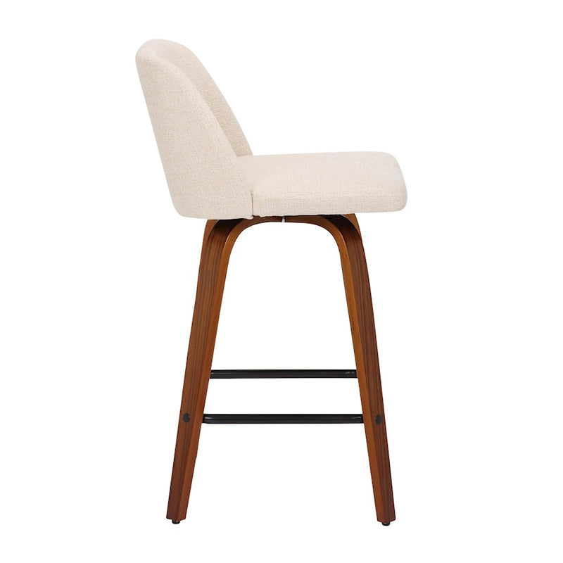 LumiSource Toriano Counter Stool, Set of 2, Wal/CMN/Black SQ