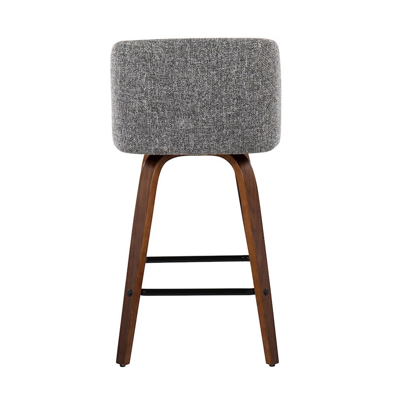 LumiSource Toriano Counter Stool, Set of 2, Wal/GYN/Black SQ