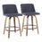 LumiSource Toriano Counter Stool, Set of 2, Walnut Wood