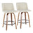 LumiSource Toriano Round Counter Stool, Set of 2, Walnut