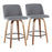 LumiSource Toriano Counter Stool, Set of 2, Walnut Wood