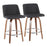 LumiSource Toriano Counter Stool, Set of 2, Walnut Wood