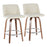 LumiSource Toriano Counter Stool, Set of 2, Walnut Wood