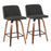 LumiSource Toriano SQ Counter Stool, Set of 2, Walnut