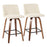 LumiSource Toriano SQ Counter Stool, Set of 2, Walnut