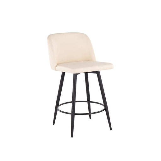 LumiSource Toriano 26" Rd Counter Stool, Set/2, CR/BK