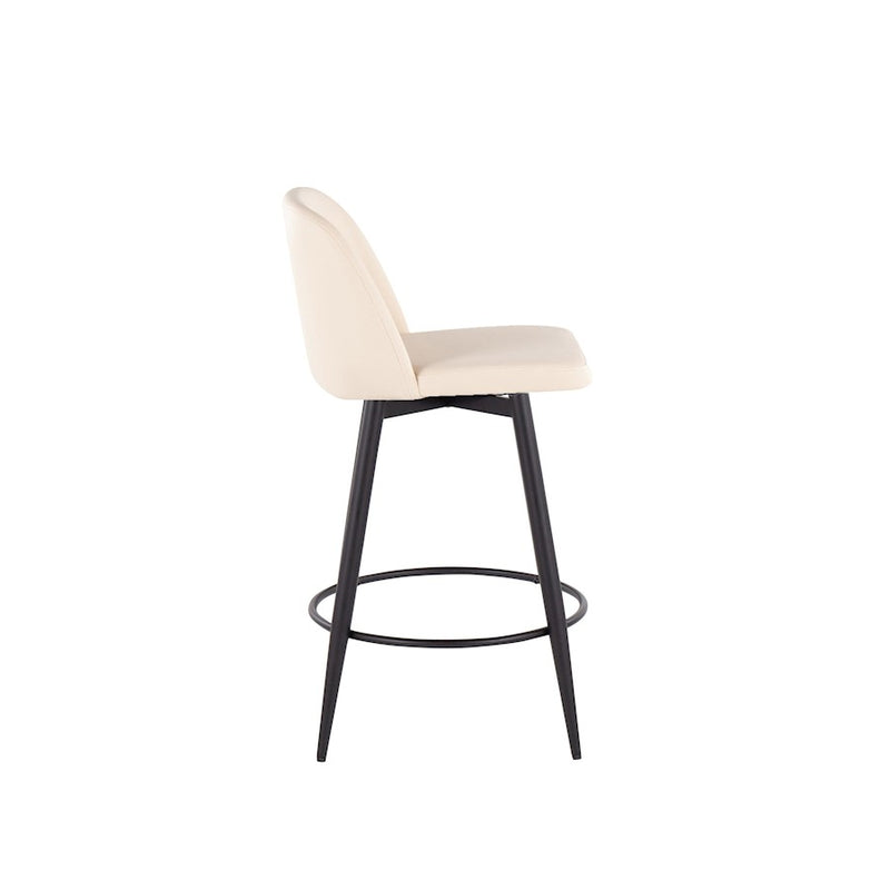 LumiSource Toriano 26" Rd Counter Stool, Set/2, CR/BK