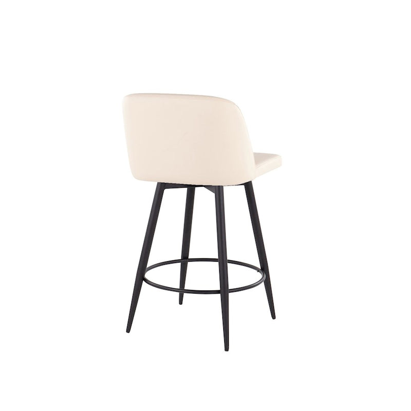 LumiSource Toriano 26" Rd Counter Stool, Set/2, CR/BK