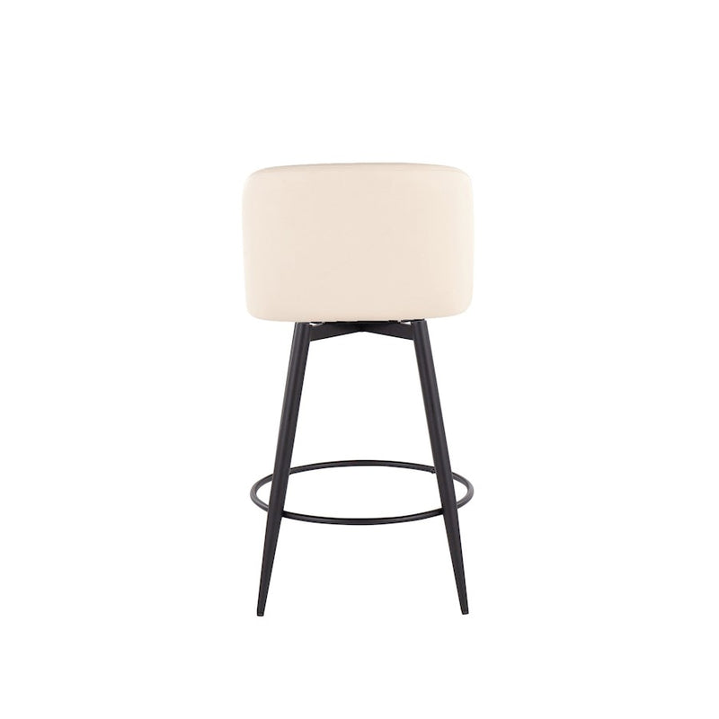 LumiSource Toriano 26" Rd Counter Stool, Set/2, CR/BK