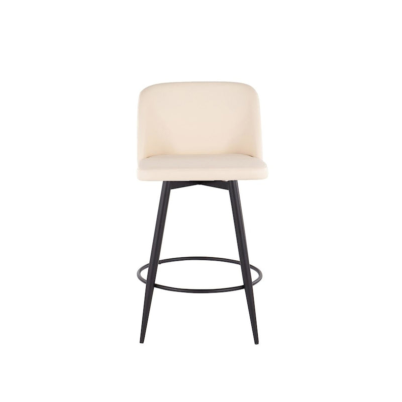 LumiSource Toriano 26" Rd Counter Stool, Set/2, CR/BK