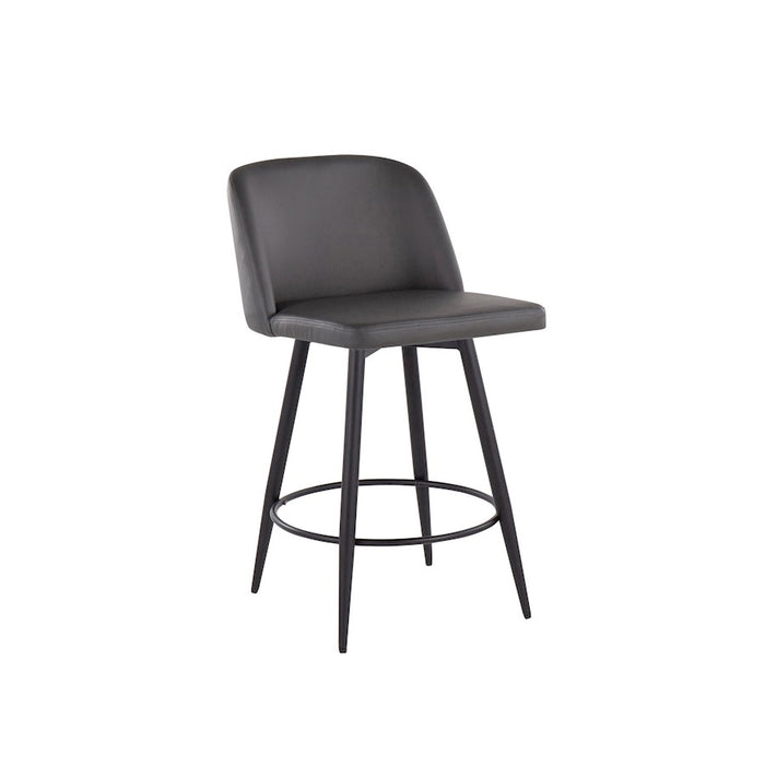 LumiSource Toriano 26" Rd Counter Stool, Set/2, GY/BK