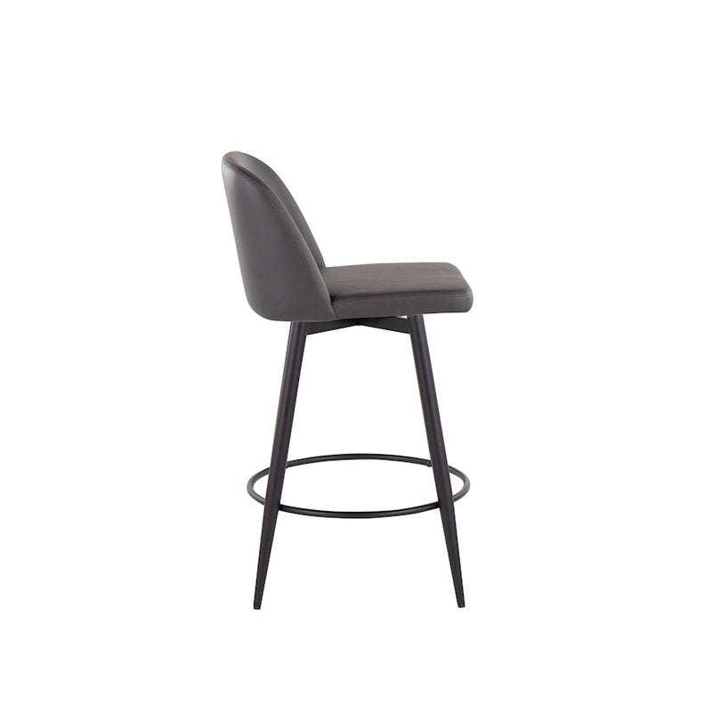 LumiSource Toriano 26" Rd Counter Stool, Set/2, GY/BK