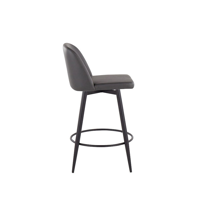 LumiSource Toriano 26" Rd Counter Stool, Set/2, GY/BK