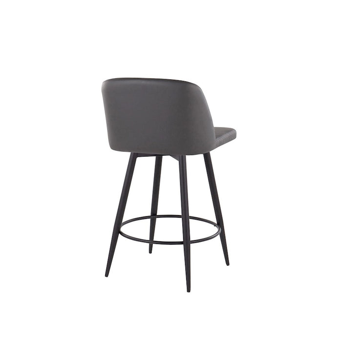 LumiSource Toriano 26" Rd Counter Stool, Set/2, GY/BK