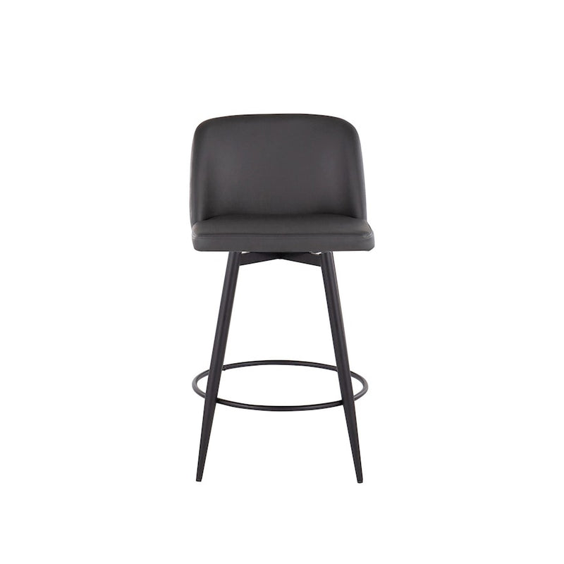LumiSource Toriano 26" Rd Counter Stool, Set/2, GY/BK