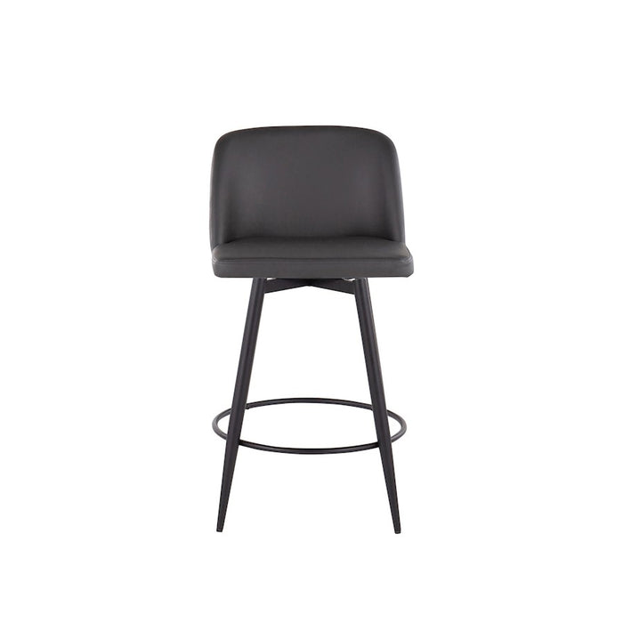LumiSource Toriano 26" Rd Counter Stool, Set/2, GY/BK