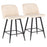 LumiSource Toriano 26" SQ Counter Stool, Set/2, CR/BK - B26-TRNOPU-55TPRZX2BKCR2