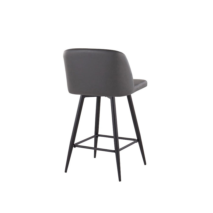 LumiSource Toriano 26" SQ Counter Stool, Set/2, GY/BK