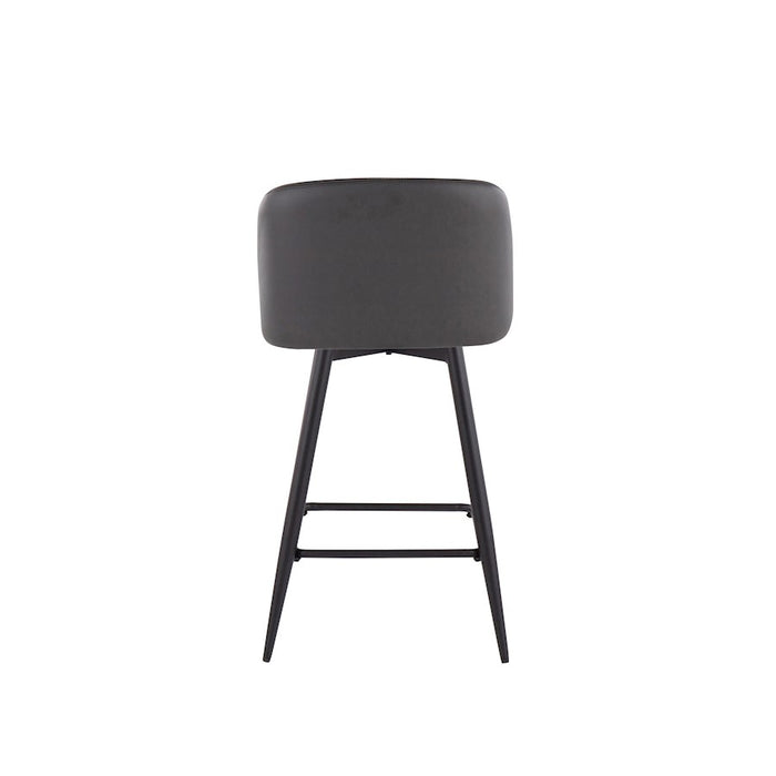 LumiSource Toriano 26" SQ Counter Stool, Set/2, GY/BK
