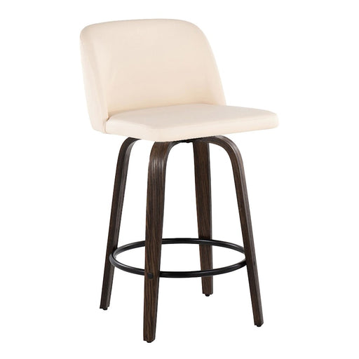 LumiSource Toriano 26" Counter Stool, Set/2, WAL/CR/BK
