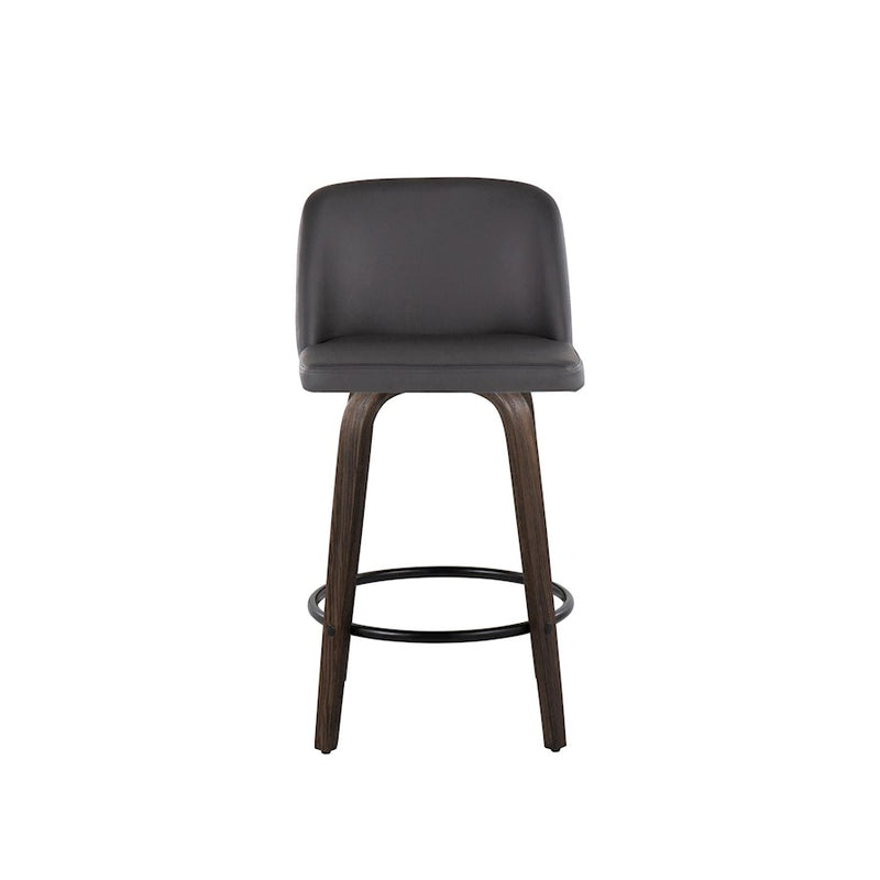 LumiSource Toriano 26" Counter Stool, Set/2, WAL/GY/BK