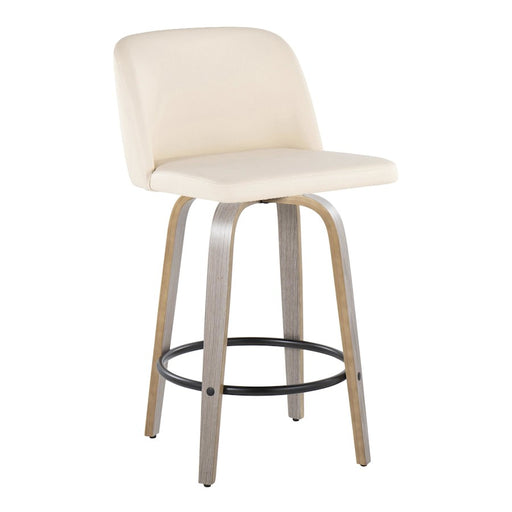 LumiSource Toriano 26" Counter Stool, Set/2, GY/CR/BK