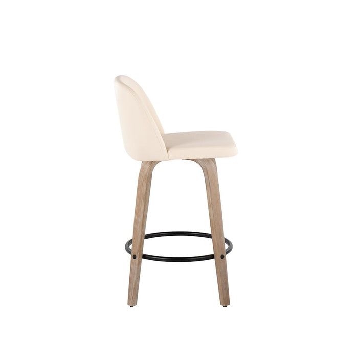 LumiSource Toriano 26" Counter Stool, Set/2, WH/CR/BK
