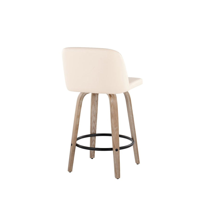 LumiSource Toriano 26" Counter Stool, Set/2, WH/CR/BK