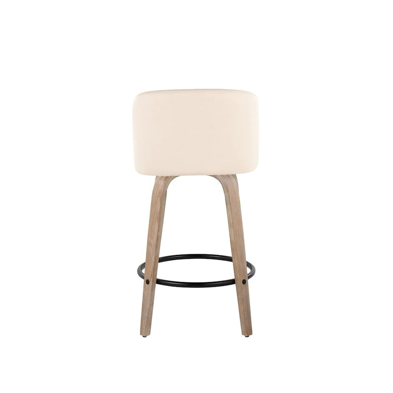 LumiSource Toriano 26" Counter Stool, Set/2, WH/CR/BK