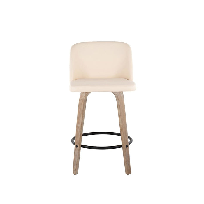 LumiSource Toriano 26" Counter Stool, Set/2, WH/CR/BK