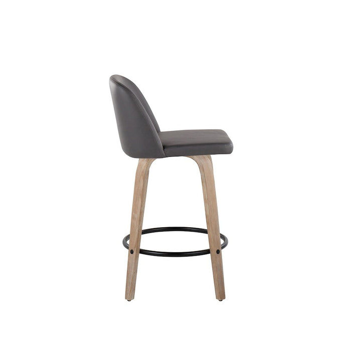 LumiSource Toriano 26" Counter Stool, Set/2, WH/GY/BK