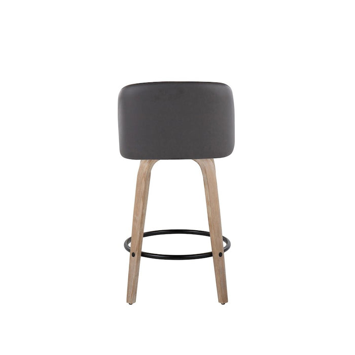 LumiSource Toriano 26" Counter Stool, Set/2, WH/GY/BK