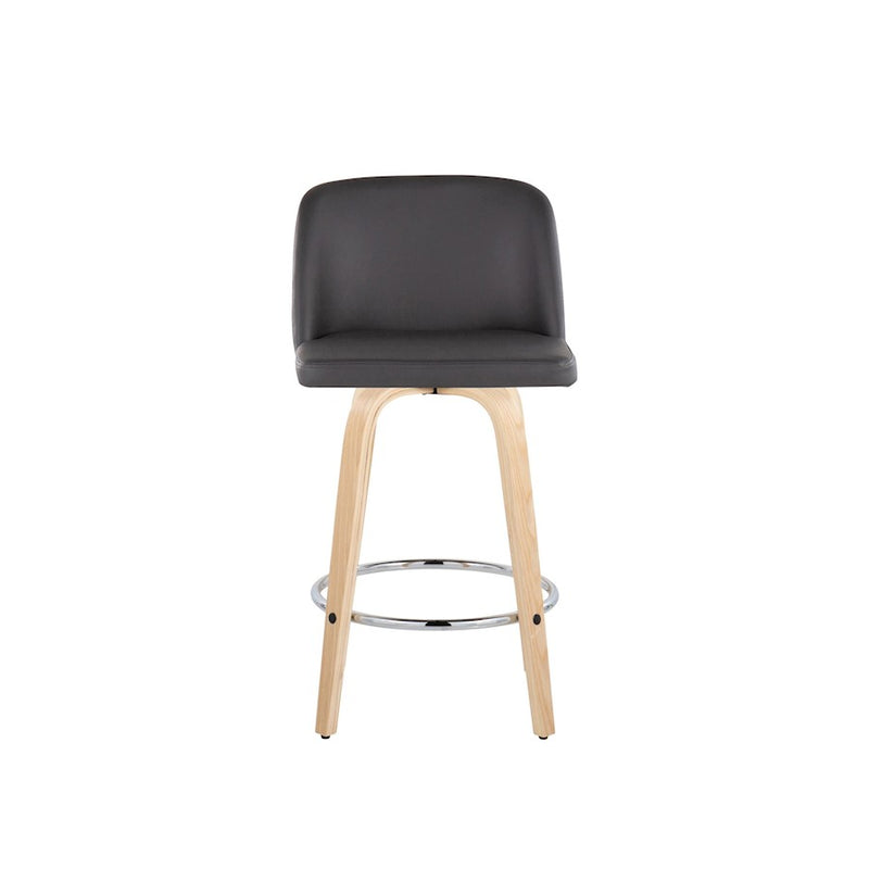 LumiSource Toriano 26" Counter Stool, Set/2, NAT/GY/CH