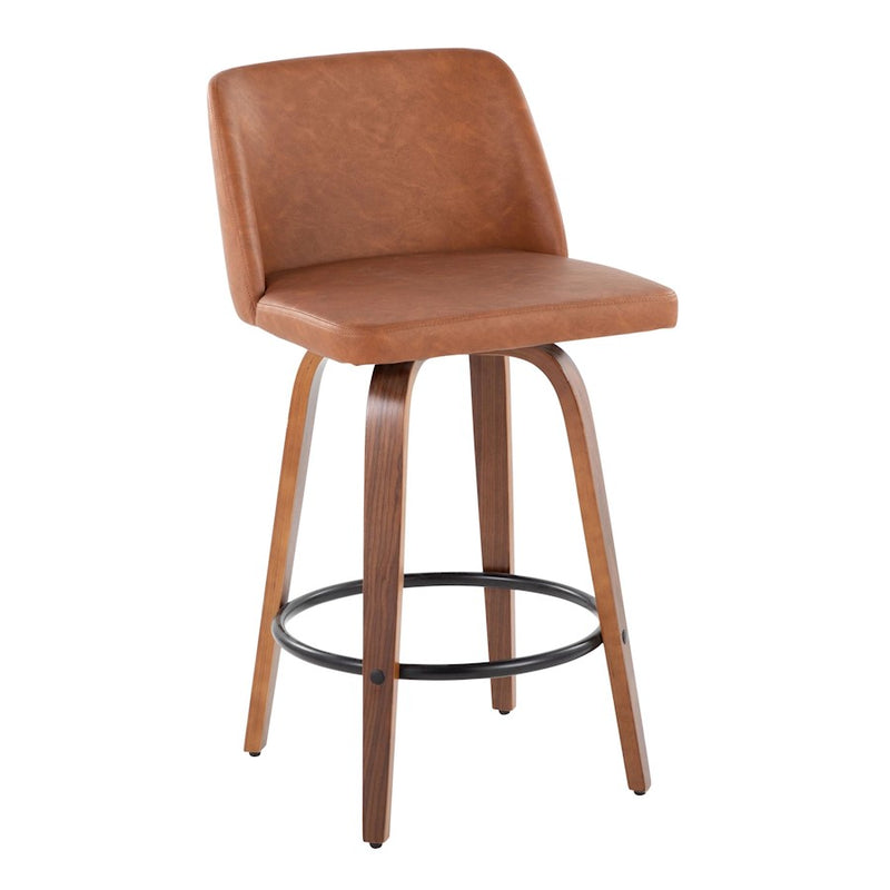 LumiSource Toriano 26" Rd Counter Stool Set, W/CAM/BKST