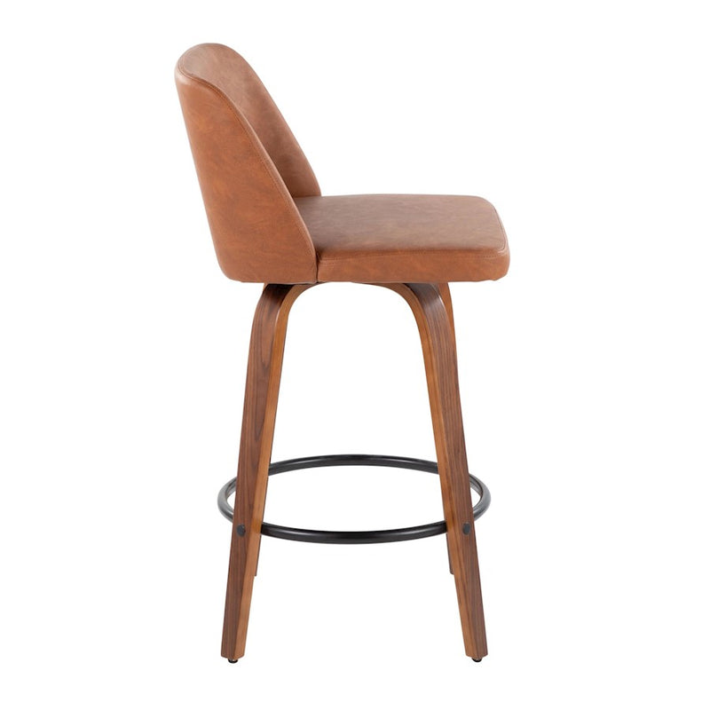 LumiSource Toriano 26" Rd Counter Stool Set, W/CAM/BKST