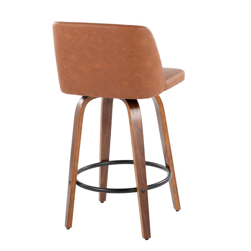 LumiSource Toriano 26" Rd Counter Stool Set, W/CAM/BKST