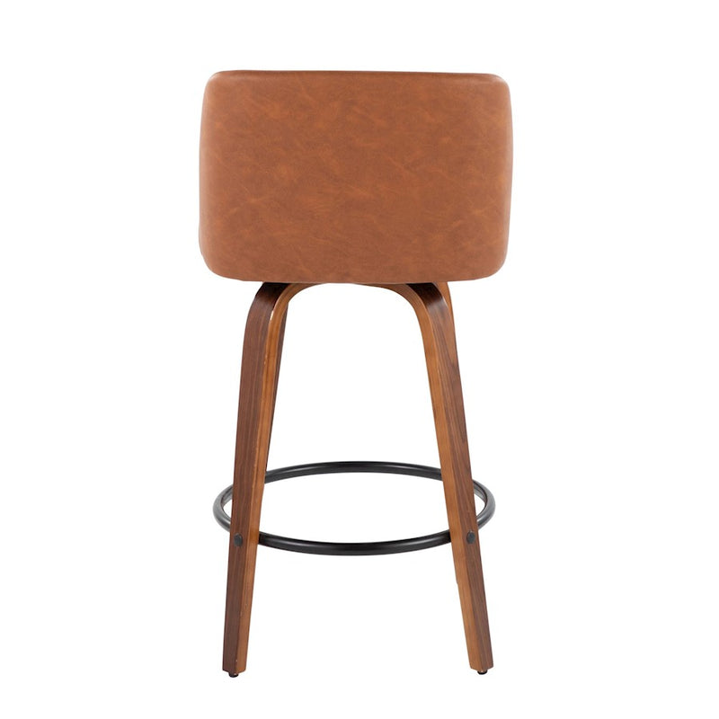LumiSource Toriano 26" Rd Counter Stool Set, W/CAM/BKST