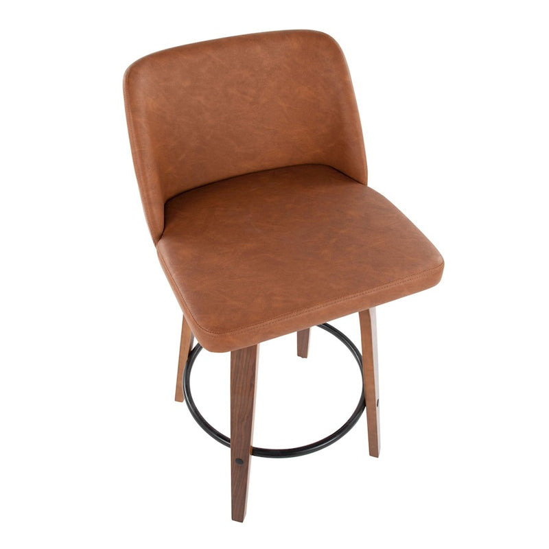 LumiSource Toriano 26" Rd Counter Stool Set, W/CAM/BKST