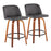 LumiSource Toriano Counter Stool, Set/2, Walnut/GY/Black - B26-TRNOPU-SWVQ2WLGY2