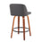 LumiSource Toriano Counter Stool, Set of 2, Walnut/GY/Black