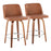 LumiSource Toriano 26" Counter Stool, Set/2, WAL/CAM/CH - B26-TRNOPU-SWVR2WLCAM2