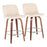 LumiSource Toriano Counter Stool, Set/2, Walnut/Cream/CH - B26-TRNOPU-SWVR2WLCR2