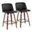 LumiSource Toriano Counter Stool, Set/2, Walnut/BK/BK - B26-TRNOPU-SWVX2WLBK2