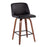 LumiSource Toriano Counter Stool, Set of 2, Walnut/Black/Black