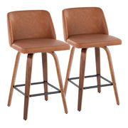 LumiSource Toriano 26" SQ Counter Stool Set, W/CAM/BKST - B26-TRNOPU-SWVX2WLCAM2