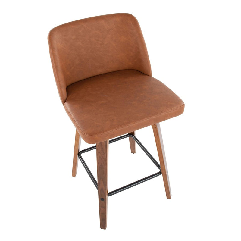 LumiSource Toriano 26" SQ Counter Stool Set, W/CAM/BKST
