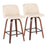 LumiSource Toriano Counter Stool, Set/2, Wal/Cream/BK SQ - B26-TRNOPU-SWVX2WLCR2