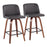 LumiSource Toriano Counter Stool, Set/2, Walnut/GY/BK SQ - B26-TRNOPU-SWVX2WLGY2