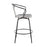 LumiSource Waco Industrial Counter Stool, Black Metal/Grey Wood