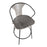 LumiSource Waco Industrial Counter Stool, Black Metal/Grey Wood